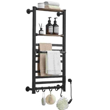 Svart rafmagns handklæðaofn